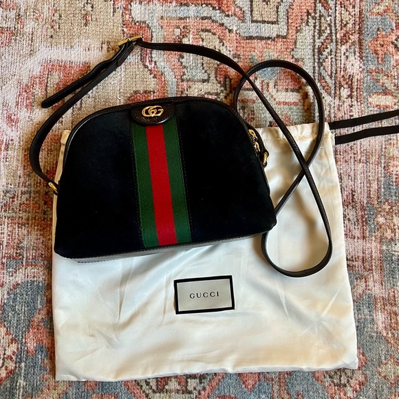 Gucci Suede Patent Web GG Small Ophidia Shoulder Bag - Picture 7 of 7